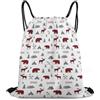 Generic Buffalo Bear Plaid Holt Moose White Borsa Coulisse Zaino con Cordone Stringa Unisex per All'Aperto Yoga Campeggio Borsa Palestra 36X42Cm