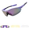 ROCKBROS Occhiali da Sole Ciclismo Polarizzati 3 in 1 Lenti, Occhiali Veloci Sportivi Corsa Protezione UV400, 25g Leggero, Nasello Regolabile, Uomo Donna, per Bici MTB Pesca Guida, Beige e Grigio