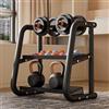 Generic Rastrelliera per manubri per palestra domestica, supporto in metallo per manubri e kettlebell, soluzione salvaspazio per l'organizzazione del peso