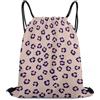 Generic Cheetah Pink And Blue Leopard Print Borsa Palestra Zaini Sportivi Stringa Unisex per Vacanze Uomo Donna Borsa Coulisse 36X42Cm