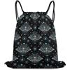 Generic Gothic Moth Dead Skull Moon Borsa Coulisse Gym Sack Pieghevole Unisex per Yoga Donna Campeggio Borsa Palestra 36X42Cm