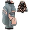 LIFEZEAL Borsa da golf con 14 divisori, borsa per mazze da golf con 11 tasche, cintura portatile con tracolla imbottita, frigorifero, maniglie, supporto per ombrelli (verde)