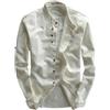 EEJBYTDI Soulona Katana - Camicia da uomo in stile giapponese, in misto lino e cotone di alta qualità, vestibilità aderente, maniche lunghe, colore bianco, S a 5XL