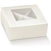 Formoso Scatola Confetti Modello Pratica Seta Bianco Finestra Trasparente e Separatori 10 x 10 x h 4 cm Confezione 10 pz Art 12921
