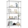 M MZG Scaffale in metallo a 5 ripiani, 567 kg, resistente, per armadio, garage, cucina, bagno, lavanderia, cromato, 35,1 x 74,9 x 151,1 cm