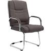 CLP Sedia Cantilever XXL Attila In Stoffa I Sedia Studio Oscillante Con Imbottitura E Comodi Braccioli Portata 180 KG, Colore:grigio scuro