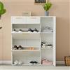Rvjiahe Scarpiera moderna con ripiani regolabili, maniglie dorate, cassetti, scarpiera pieghevole e porte, bianco, B95/D24/H107.5