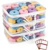 FARYODI 3 sacchetti trasparenti per filati, 40 x 30 x 10 cm | 3 sacchetti trasparenti per filati, impermeabili, antipolvere, con cerniera e maniglia per il trasporto, 4 etichette incluse