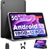 MENTUME Tablet 10 Pollici, Tablet Android 15 con Cover, Unisoc T30 Quad-Core, 18 GB RAM + 128 GB ROM + 1 TB TF, Display HD IPS 1280x800, Fotocamera Doppia 5MP + 8MP, 6000 mAh, WiFi 6, BT 5.0, GPS (K70)