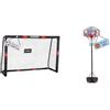 HUDORA Porta da calcio Pro Tect, Porta da calcio grande per bambini e adulti & Canestro da basket All Stars 205 - Canestro da basket con supporto regolabile