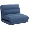 HOMCOM Poltrona Letto Reclinabile 90° a 180°, in Tessuto, 70x72x56 cm, Blu Scuro | Aosom Italy