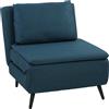 HOMCOM Poltrona Convertibile Singola, Poltrona-Letto Clic-Clac 3-in-1 con Schienale Regolabile, Cuscino e Seduta Ampia, Blu | Aosom Italy