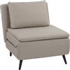 HOMCOM Poltrona Convertibile Singola, Poltrona-Letto Clic-Clac 3-in-1 con Schienale Regolabile, Cuscino e Seduta Ampia, Marrone Chiaro | Aosom Italy