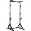 SPORTNOW Squat Rack Regolabile con Doppio Supporto, Portadischi e Barra Trazioni, in Acciaio, 122x100x217 cm, Nero | Aosom Italy