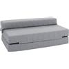 HOMCOM Poltrona Letto Pieghevole con Imbottitura Spessa, fino a 250 kg, 138x80x50 cm, Grigio | Aosom Italy