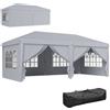 Outsunny Gazebo Pieghevole Pop-up 6x3x2,7 m, 4 Pareti Laterali Rimovibili, 4 Finestre, Borsa per il Trasporto, Grigio Chiaro | Aosom Italy