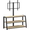 HOMCOM Mobile TV con Supporto per Televisori da 81 a 178 cm, Ripiani Aperti, Angolo Regolabile 35°, 108x41x135 cm, Effetto Legno Naturale | Aosom Italy