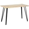 HOMCOM Tavolo da Pranzo Design Industriale con Grande Piano e Gambe in Metallo Nero, in MDF, 120x60x75 cm, Effetto Quercia Chiara | Aosom Italy