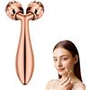 Beugo Massaggio portatile 3D con rullo viso, Ruller Rotante a 360° per Viso, Rullo per Massaggiatore Viso Lifting per sollevamento del viso, modellazione, rassodamento, antirughe, Oro rosa