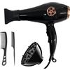 Generico Leovin Asciugacapelli Professionale 4in1 da 4800W Ionica con 3 Temperature Rapido Nero