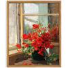 UPWOIGH Decorazione da parete con cornice con papaveri rossi, arte da parete vintage, decorazione moderna della fattoria, stampa di fiori rossi, decorazione da parete antica 30,5 x 40,6 cm