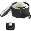LITLANDSTAR Organizer per cappelli per donne e uomini, 43,2 cm di profondità x 25,4 cm di altezza, in feltro, rotondo, contenitore portatile per cappelli pieghevole con coperchio antipolvere,