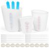 Celepoir 3pezzi Misurini in Silicone, 125/250/500ml Silicone Misurini per Colata Stampi, Misurino in Resina con Siliconen Asticella, Proteggi Dita&Pipetta, per Resina, Colata Stampi, DIY, Artigianato