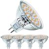 EACLL Lampadine LED GU5.3 MR16 6W Equivalente a Alogena 50W, Pacco da 4, 450lm 2700K Luce Bianca Calda, Faretti AC/DC12V senza Sfarfallio, Angolo a Fascio 120° Spot, Non dimmerabile Lampade Riflettore