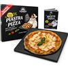 Domera gusto italiano Domera - Pietra Refrattaria per Pizza - Antiaderente - Pietra Refrattaria per Barbecue in Cordierite - Cottura Perfetta Pizza, Carne e Pesce - 38x30 cm