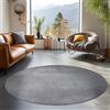 SIMPEX Tappeti a pelo corto, Unicolor - Monocroma, Tappeto Grigio, 200 cm Rotondo, Tappeti in stile moderno, Tappeto soggiorno