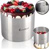 EliteHoff Anello per torta rotondo in acciaio inossidabile - Altezza per torta alto 15 cm o 20 cm) Diametro regolabile 16-30 cm, stampo da forno per torte cerchio per torte (altezza 15 cm)