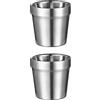 UPTALY 2 tazze in acciaio inox (180 ml, argento), infrangibili tazze da campeggio, piccole tazze da caffè a doppia parete, tazze da latte, bicchieri, tazze da caffè addensate, tazze da tè