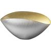 Onlylux Coppa Burano in Vetro Centrifugato Decorato a Mano - Centrotavola Decorativo 28 x 9,5 cm - Coppa in Vetro Artigianale per Arredo Casa - Grigio Nebbia-Limone