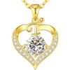 LOUISA SECRET Collana donna cuore Capital con Placato di rodio e oro 18K