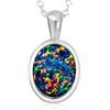 HARSHALI GEMS Ciondolo a goccia in argento Sterling 925 con opale di fuoco nero australiano naturale certificato da 5,25 carati, fatto a mano, per uomini e donne, 45,7 cm, pietra preziosa e opale