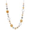 FULU AUTUMN Collana di perle lunga in argento - Collana boheme con cristalli e perle in pietra naturale, gioielli fantasia, idea regalo per la festa della mamma, 88 centimeters, Pietra Cristallo