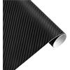 AGSYXSUR Pellicola avvolgente in fibra di carbonio 3D 3M per styling auto, 35 cm x 200 cm, adesivi e decalcomanie per auto, moto e automobili Auto Copertura griglia lunotto(Black)