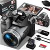 Eddioklp Fotocamera digitale, fotocamera 5K 64MP per fotografia, 180° Flip Screen fotocamera con zoom digitale 16X e WiFi Auto-Focus Vlogging Camera per YouTube con scheda TF da 32 GB Grandangolo e obiettivo