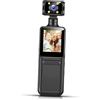 jojofuny Mini Telecamera Portatile 4k con Registrazione Audio e Video, Luce LED Integrata, Corpo in Abs, per Uso Quotidiano e Lavoro