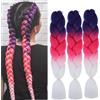 Shangxiu Extension Per Treccine Africane 3pc Jumbo Treccia Extension Capelli Fibra Sintetica Treccia Di Scatola Crochet Twist Braiding Hair (24zoll(3per Pack),C44 viola rosa bianco)