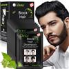 LUJAJIAO 10 flaconi di shampoo colorante nero istantaneo, shampoo colorante nero per barba da uomo, adatto sia per uomini che per donne, contiene estratti vegetali (Natural Black)