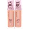 Maybelline New York Lifter Plump & Glow Fondotinta Illuminante Idratante Rimpolpante Finish Naturale per Tutti i Tipi di Pelle SPF 15 Colore 114 Acido Ialuronico e Niacinamide - 2 Flaconi da 30ml