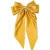 HDouii Fermaglio per capelli con fiocco, grande fermaglio per capelli in raso setoso, con coda lunga, per donne e ragazze, grande fermaglio per capelli francese in metallo e accessori per capelli (giallo)