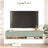 LBSIGN Mobile Tv Sospeso 140x32x30 Effetto Legno 2 Vani Rovere E Verde Frame