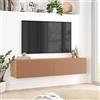 LBSIGN Mobile TV Sospeso 140x32x30 Effetto Legno Rovere E Rosso Frame