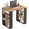 LBSIGN Scrivania Libreria Con Ripiani Laterali 90x60x74H Rovere E Antracite Bremen