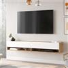 LBSIGN Mobile Tv Sospeso 180x32x30 Effetto Legno Rovere E Bianco Evolution
