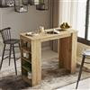 LBSIGN Tavolo Da Cucina Alto Con Ripiani Laterali 120x52x102H Rovere Chiaro