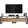 LBSIGN Mobile TV Industrial 180x36x56 Ferro E Legno Con Vani Mild