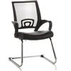 HJH Office 650400 Sedia da conferenza/Sedia cantilever VISTO NET V mesh nero, finta pelle, braccioli fissi, schienale ergonomico, imbottitura spessa, cantilever, elegante, comoda